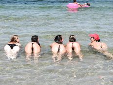 Ladies on a beach - Set #15
