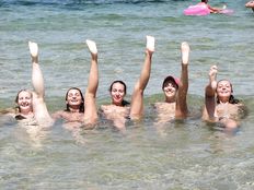 Ladies on a beach - Set #15