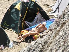 Ladies on a beach - Set #18