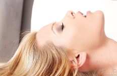 Hot blonde pornstar Sophie Sweet is masturbating for us