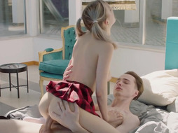 Sumptuous hook-up with Eva Elfie with her fresh paramour as a professor