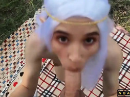 Insatiable Unexperienced Teenager Getting Inserted Doggy Style In The Outdoors