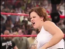 Trish Stratus and Terri Runnels are grappling in front of many people and getting immensely sexually aroused