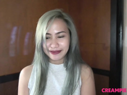 INTERNAL CUMSHOT IN ASIA - Filipina fledgling lets an aged guy jizm in her gash