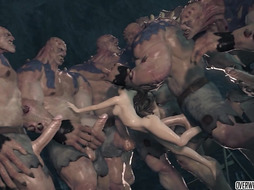 COUGAR Lara Croft Seized And Pulverized By Ass-Pipe Studs