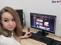 Caught His Subordinate Wank Off, Pummeled Her In The Arse, Pounded In The Jaws And Jism Inwards