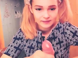 Super-Cute school chick is deepthroating dicks like a real professional, just because she enjoys doing it