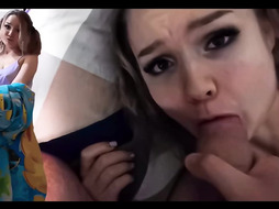 Ponytailed bitch lets her step- step-brother penetrate her brains out until he ejaculates on her culo