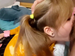 Promiscuous ash-blonde shaft teaser is providing a head to a guy she loves a plenty of