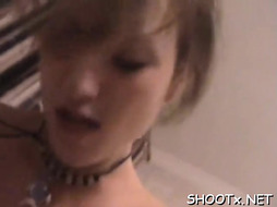 Lusty Tanya juggles on giant stick