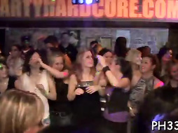 Highly super-steamy gang bang-out in bar