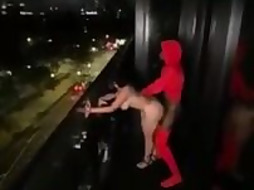 Shameless tatted big-titted cougar is tearing up her black paramour on the streets like nobody’s seeing