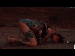 DOMTHENATION - Flogged nymph sobs while flogged and licks butt