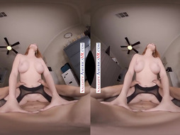 Wild America - Your red-haired honey worker Madison Morgan humps you in the office