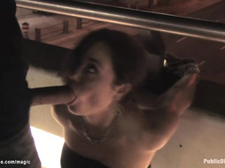Czech slave fucked in public