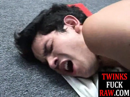 Skinny twink sucking bf before barebacking in couple