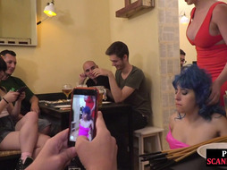 Coloredhair babe publicly humiliated and tormented by lezdom