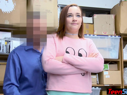 Obedient red teen thief following orders