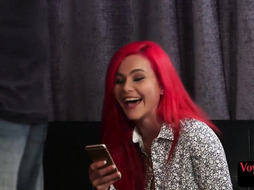 CFNM redhead MILF teases her male jerker with sexy body