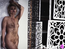 Hot model getting ready in hot lingerie