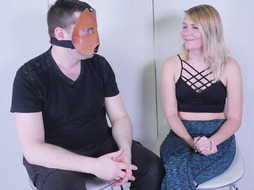 Lezdom blonde in trio with master and domina