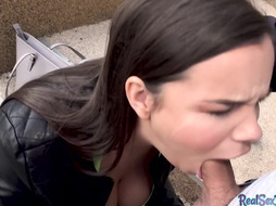 Busty bigboobs babe POV public fucked outdoor 4 cash