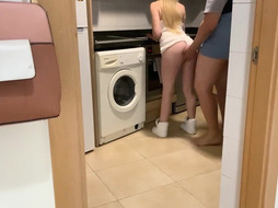 Petite Hot Blonde Seduced For Home Sex In Kitchen