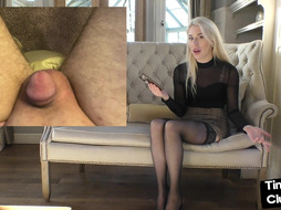 SPH babe in stockings n heels talks dirty about small dongs