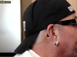 Gloryhole BJ DILF sucks cock till cum in mouth ending
