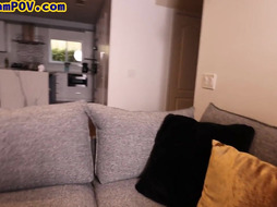 MILF perverted stepmom fucked by stepson in pussy in POV