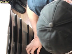 Gloryhole gay loves sucking hard dick while stroking it