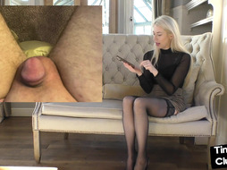 Solo SPH babe in nylons talks dirty about poor small cocks