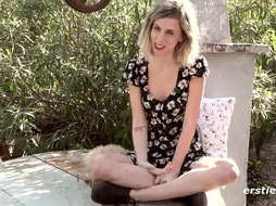 Ersties - Petite Cintia Strokes Her Clit Outdoors