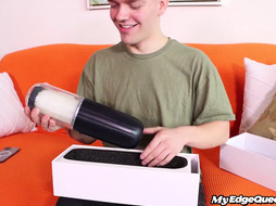 Teasing dirty 21yo slut loves jerking dick with sex toys