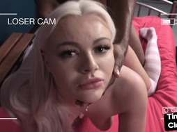 SPH IR femdom babe fucked in front of tiny dick voyeur