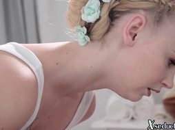 Oiled nympho bitch penetrated by BBC in tight pussy hole