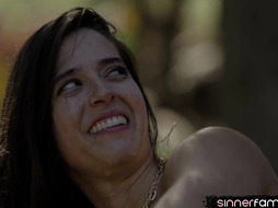 Slutty 21yo bae fucked outdoor by big white dick fucker