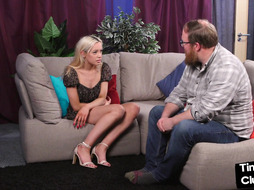 SPH CFNM British babe in dress and heels wanks small pecker