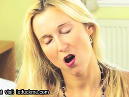 blowjob milf in red stockings fucks her pussy