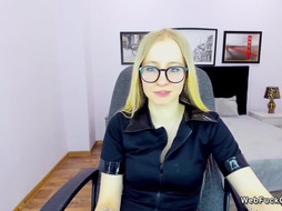 Small tits blonde amateur babe poses on webcam