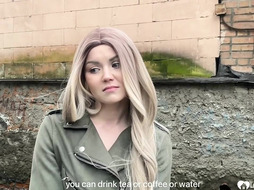 Cute blonde puts on a sexy outfit