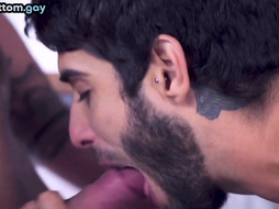 Rimming top stud fucks tattooed and muscled bottom jock