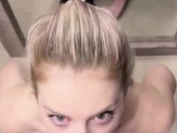 German Blonde Gets Facial