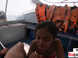Hot Thai teen enjoyed the summer on cock