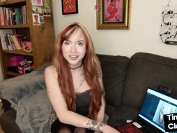 SPH solo tattooed babe talks dirty and humiliates smallcocks