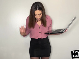 SPH solo Brit babe talks humiliative to small dickie guys