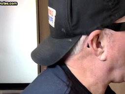 Real gloryhole IR DILF fucked in asshole after giving BJ