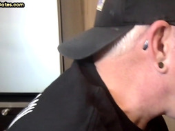 Sucking gloryhole DILF sucks BFs cock in homemade BJ video