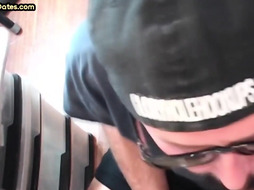 Amateur gloryhole BJ DILF fucked in ass in homemade closeup