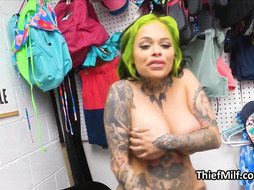 Tattooed big tit MILF suspect fucked hard